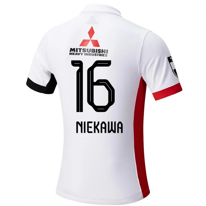 Danxen Hombre Camiseta Ayumi Niekawa #16 Rojo Blanco 2ª Equipación 2025/26 La Camisa México