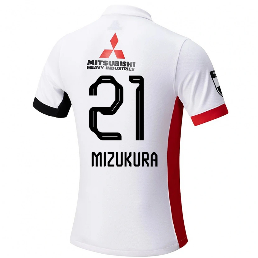 Danxen Hombre Camiseta Kei Mizukura #21 Rojo Blanco 2ª Equipación 2025/26 La Camisa México