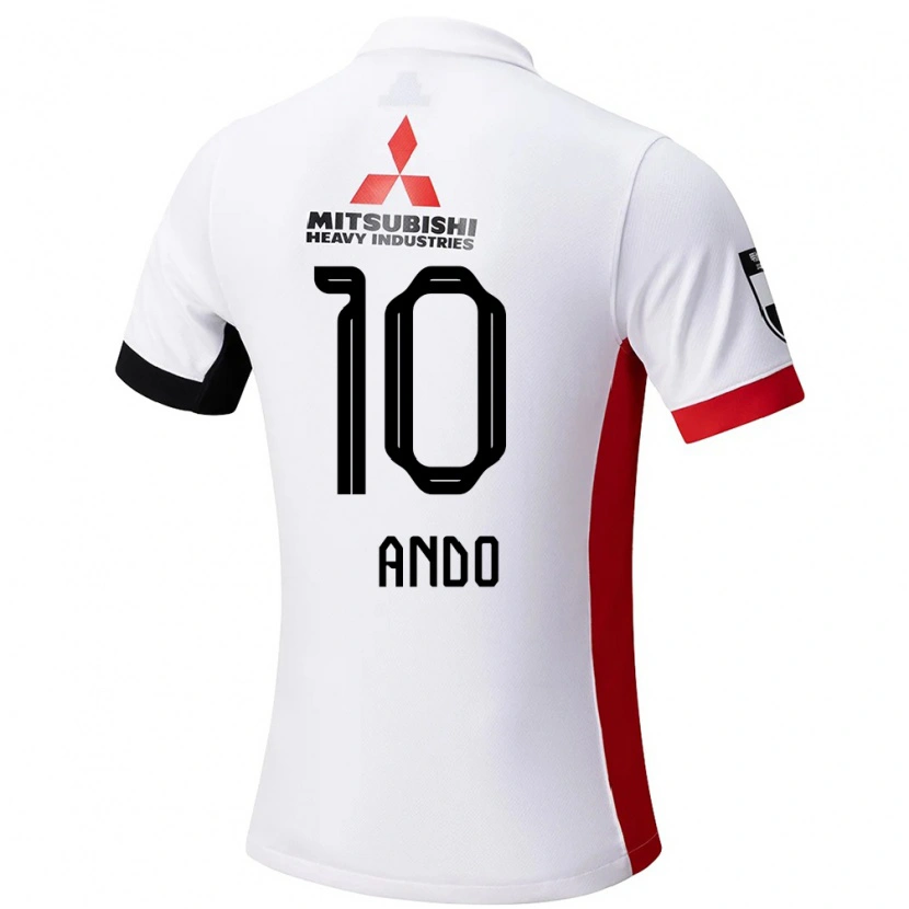 Danxen Hombre Camiseta Kozue Ando #10 Blanco Negro 2ª Equipación 2025/26 La Camisa México