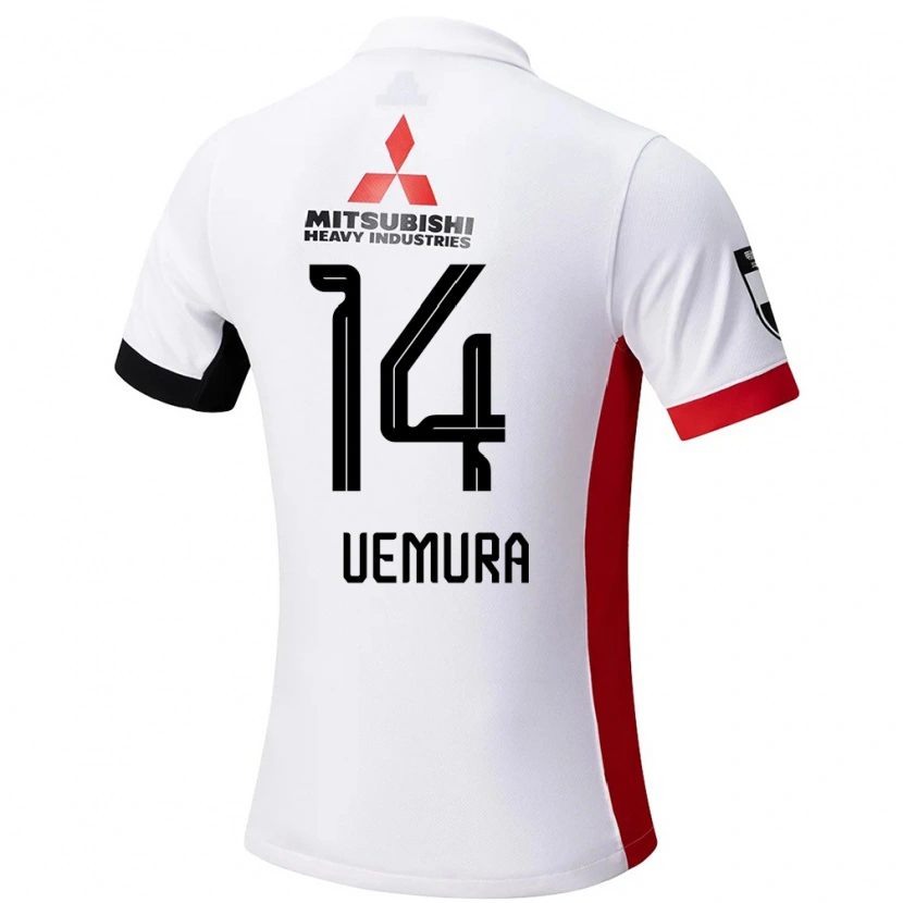 Danxen Hombre Camiseta Shoko Uemura #14 Rojo Blanco 2ª Equipación 2025/26 La Camisa México