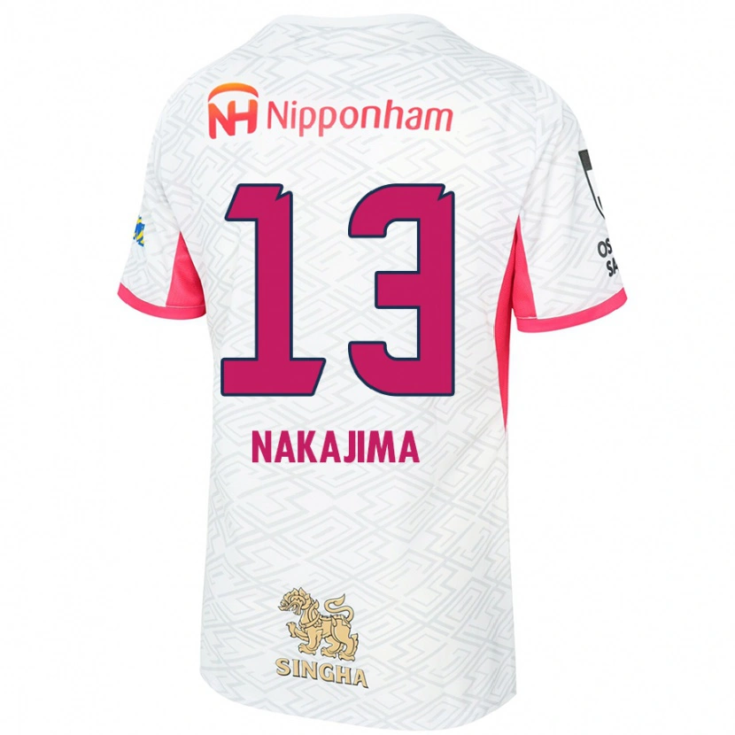 Danxen Hombre Camiseta Motohiko Nakajima #13 Blanco Rosa Sakura 2ª Equipación 2025/26 La Camisa México