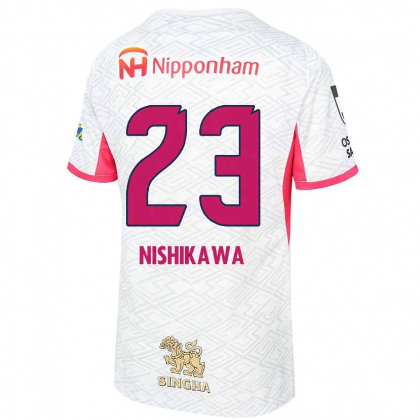 Danxen Hombre Camiseta Hiroki Nishikawa #23 Rosa Sakura Blanco 2ª Equipación 2025/26 La Camisa México