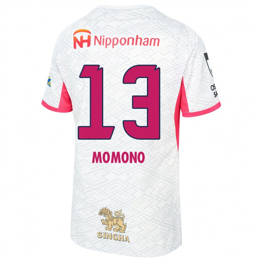 Danxen Hombre Camiseta Miyuka Momono #13 Rosa Sakura Blanco 2ª Equipación 2025/26 La Camisa México