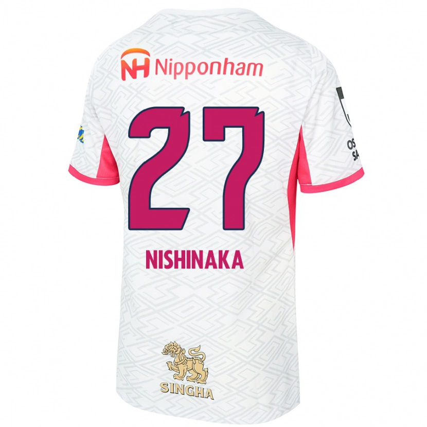 Danxen Hombre Camiseta Maho Nishinaka #27 Rosa Sakura Blanco 2ª Equipación 2025/26 La Camisa México