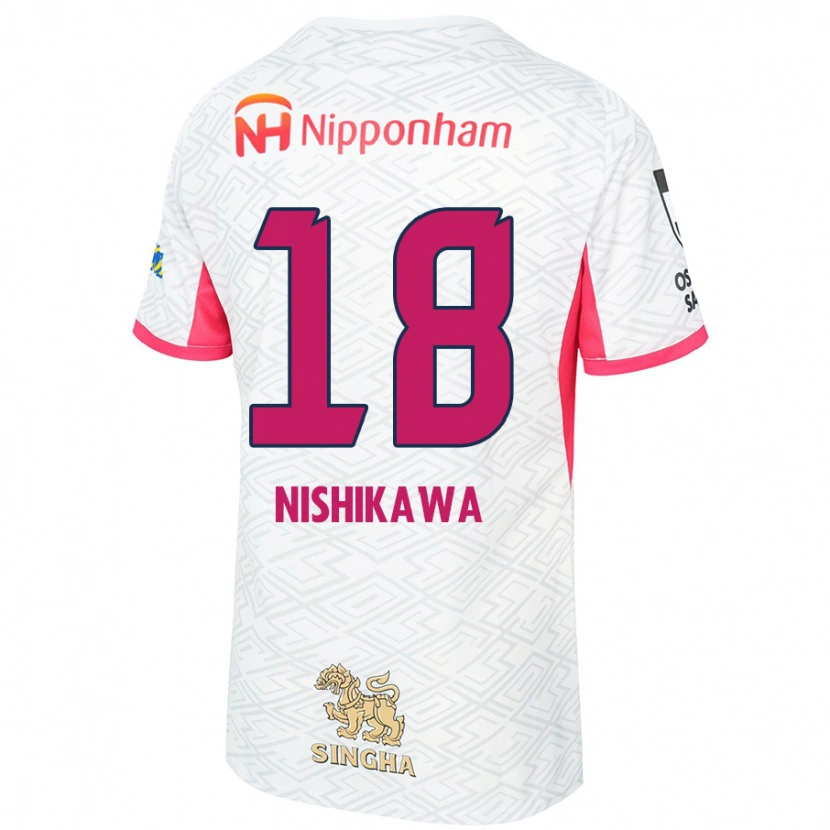 Danxen Hombre Camiseta Jun Nishikawa #18 Rosa Sakura Blanco 2ª Equipación 2025/26 La Camisa México