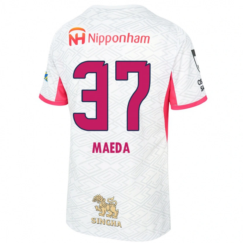 Danxen Hombre Camiseta Ryudai Maeda #37 Blanco Rosa Sakura 2ª Equipación 2025/26 La Camisa México