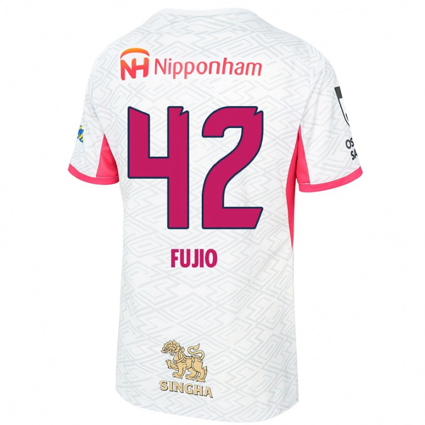 Danxen Hombre Camiseta Shota Fujio #42 Blanco Rosa Sakura 2ª Equipación 2025/26 La Camisa México
