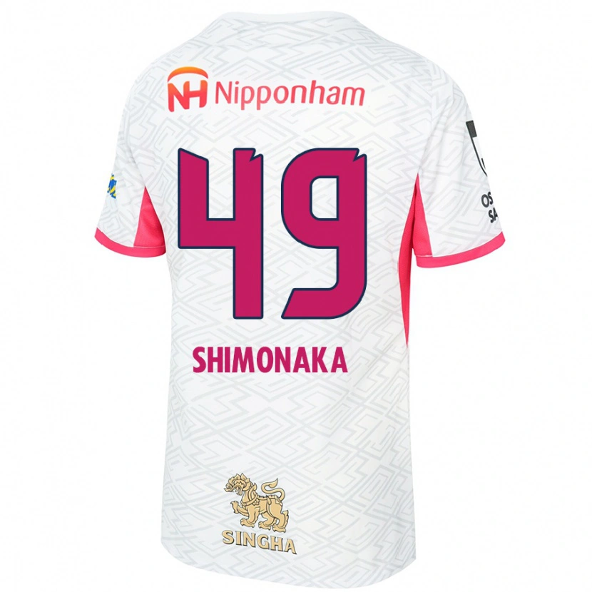 Danxen Hombre Camiseta Ryoga Shimonaka #49 Blanco Rosa Sakura 2ª Equipación 2025/26 La Camisa México