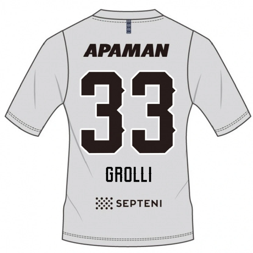 Danxen Hombre Camiseta Douglas Grolli #33 Gris Claro 2ª Equipación 2025/26 La Camisa México