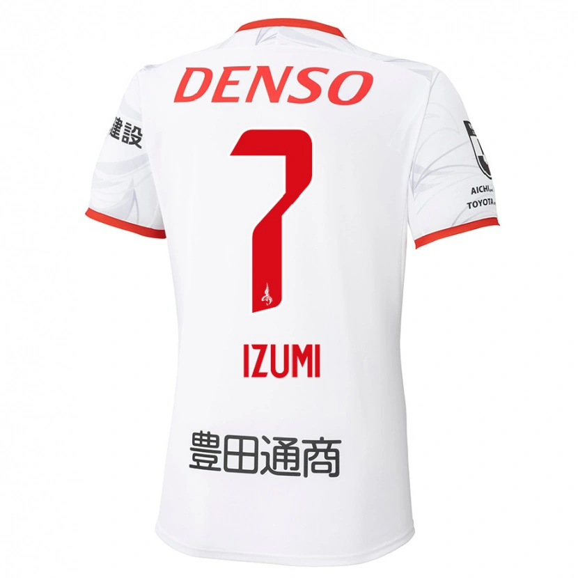 Danxen Hombre Camiseta Ryuji Izumi #7 Blanco Rojo 2ª Equipación 2025/26 La Camisa México