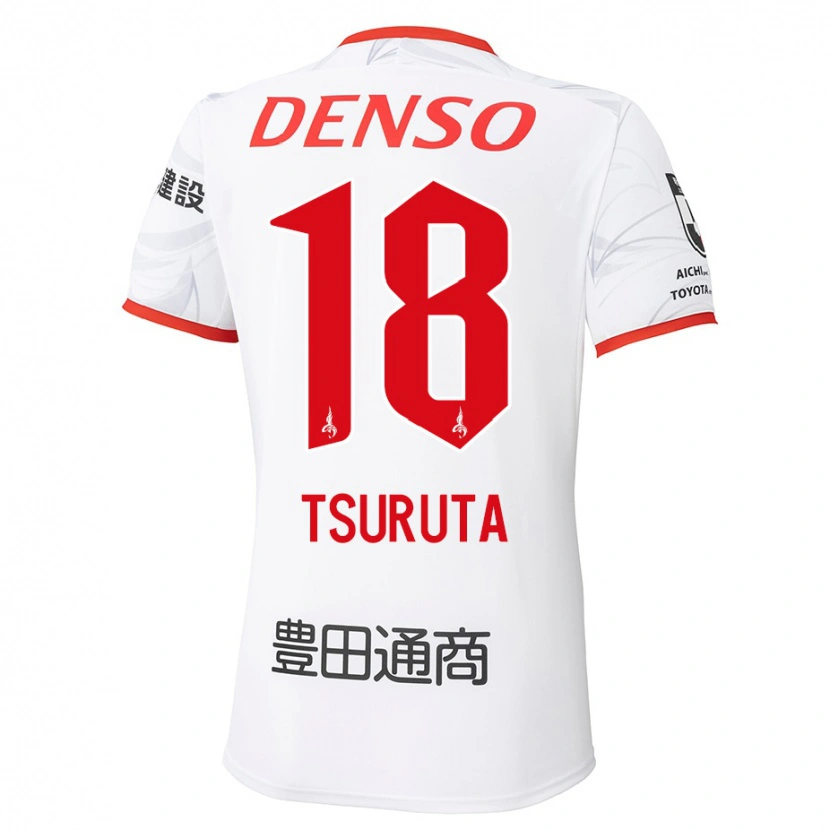 Danxen Hombre Camiseta Shu Tsuruta #18 Rojo Amarillo 2ª Equipación 2025/26 La Camisa México
