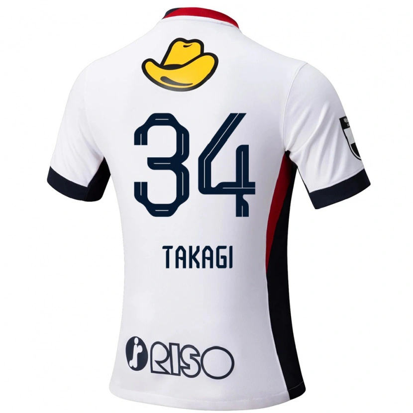 Danxen Hombre Camiseta Haruto Takagi #34 Rojo Negro 2ª Equipación 2025/26 La Camisa México