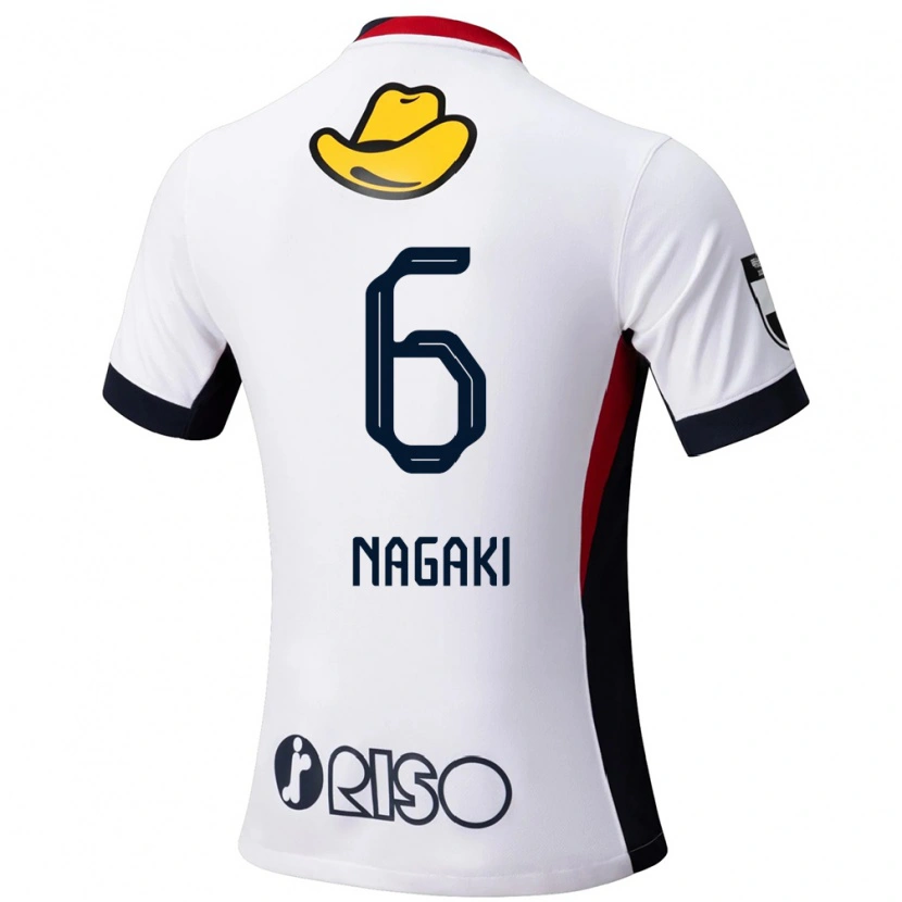 Danxen Hombre Camiseta Ryota Nagaki #6 Rojo Negro 2ª Equipación 2025/26 La Camisa México