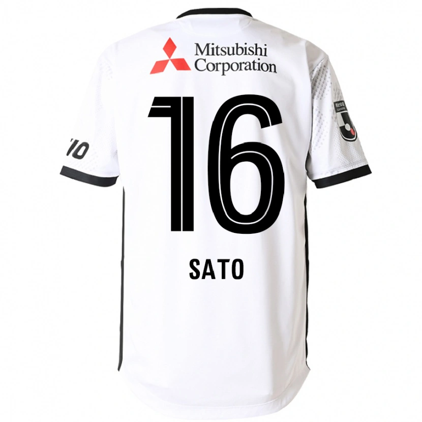 Danxen Hombre Camiseta Kein Sato #16 Blanco Negro 2ª Equipación 2025/26 La Camisa México