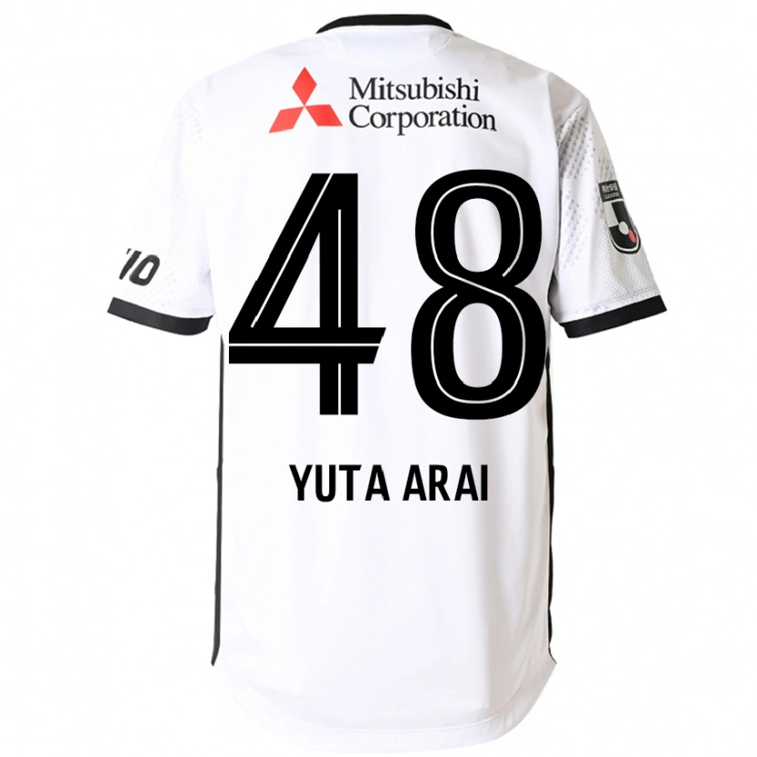 Danxen Hombre Camiseta Yuta Arai #48 Blanco Negro 2ª Equipación 2025/26 La Camisa México