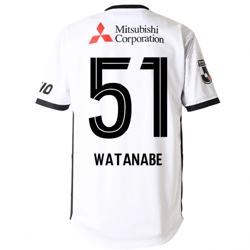Danxen Hombre Camiseta Matthew Watanabe #51 Blanco Negro 2ª Equipación 2025/26 La Camisa México