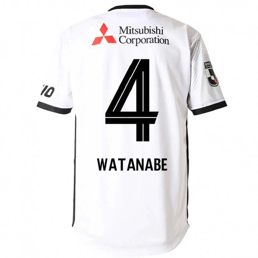 Danxen Hombre Camiseta Tsuyoshi Watanabe #4 Blanco Negro 2ª Equipación 2025/26 La Camisa México