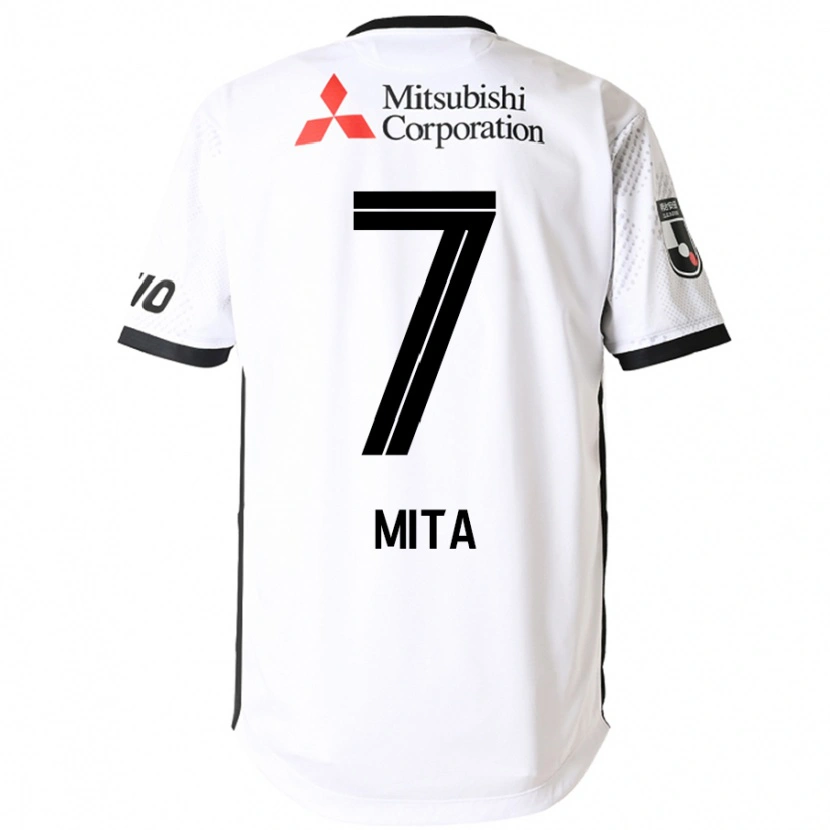 Danxen Hombre Camiseta Hirotaka Mita #7 Blanco Negro 2ª Equipación 2025/26 La Camisa México