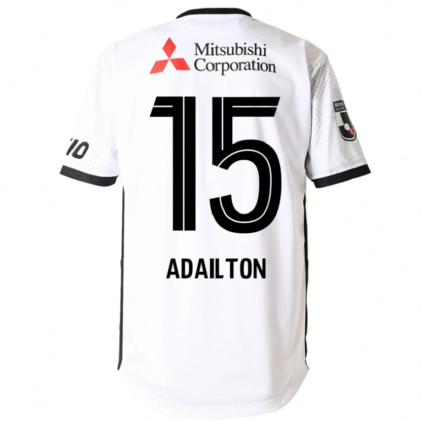 Danxen Hombre Camiseta Adailton #15 Blanco Negro 2ª Equipación 2025/26 La Camisa México