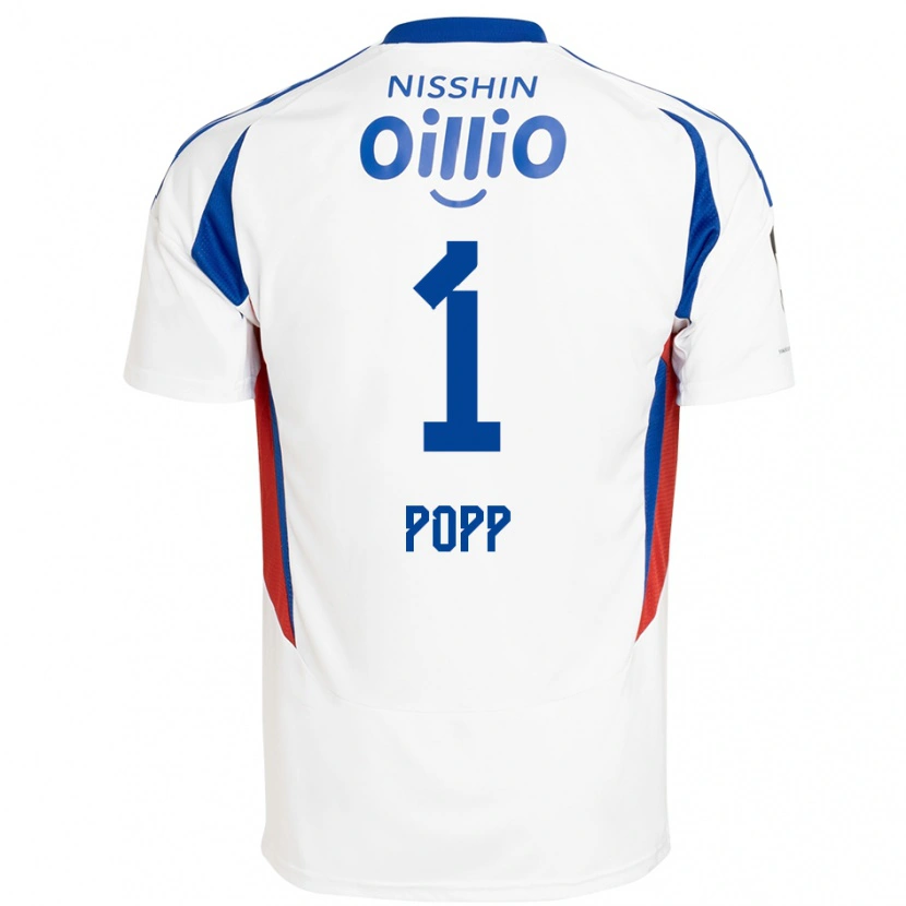 Danxen Hombre Camiseta William Popp #1 Azul Real Blanco 2ª Equipación 2025/26 La Camisa México