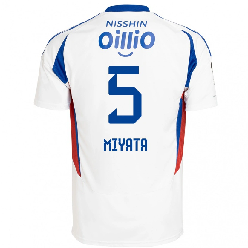 Danxen Hombre Camiseta Haru Miyata #5 Blanco Azul Real 2ª Equipación 2025/26 La Camisa México