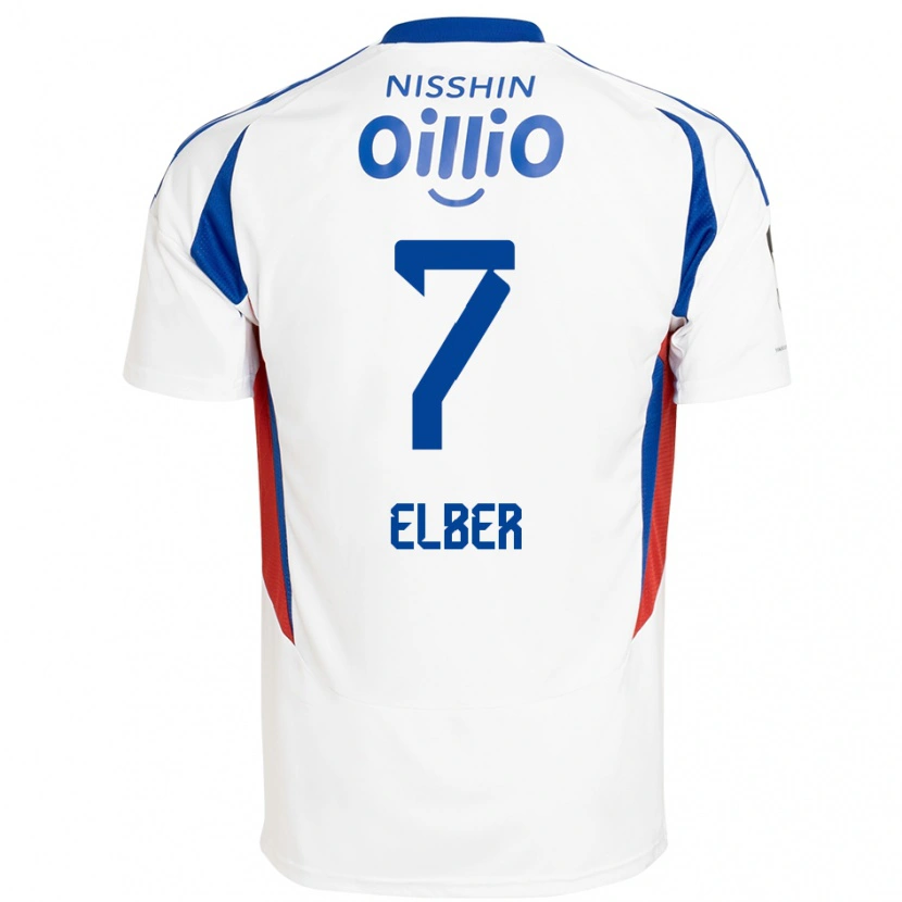Danxen Hombre Camiseta Élber #7 Azul Real Blanco 2ª Equipación 2025/26 La Camisa México