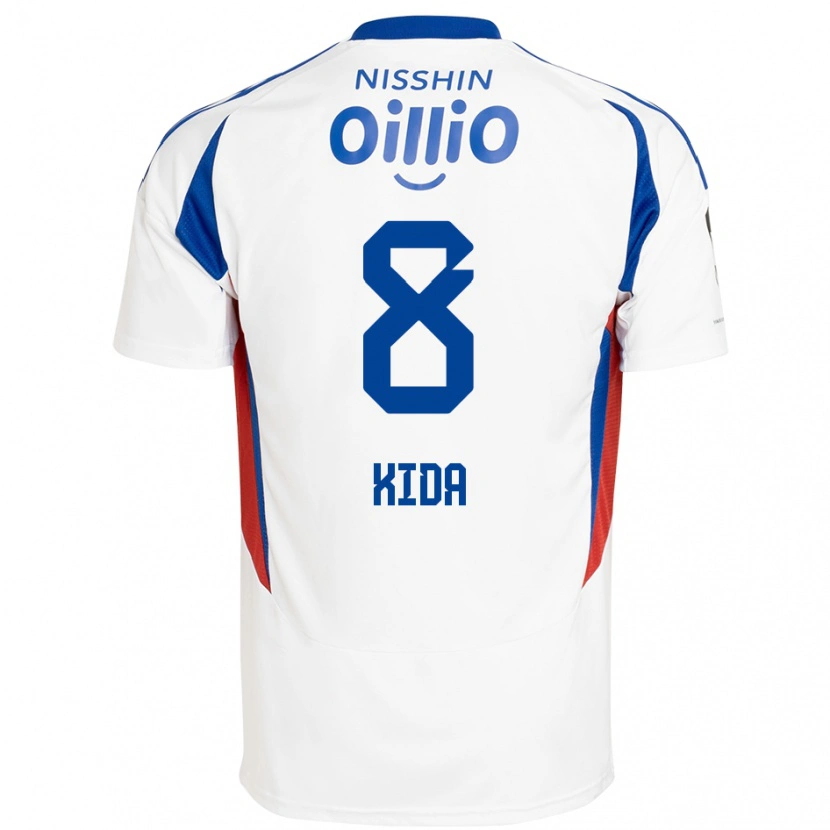 Danxen Hombre Camiseta Takuya Kida #8 Azul Real Blanco 2ª Equipación 2025/26 La Camisa México