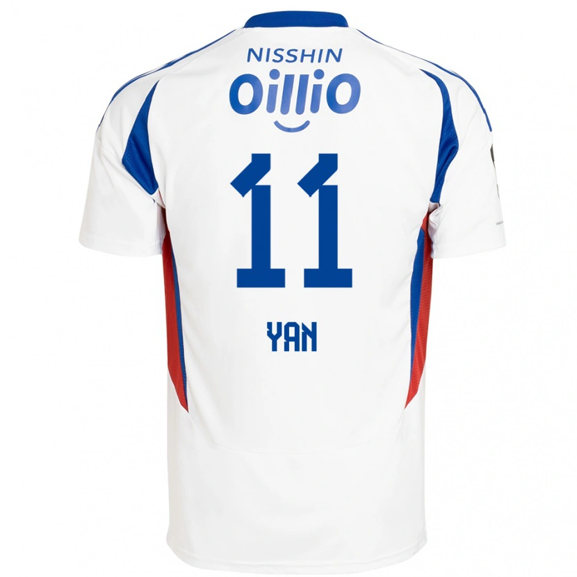 Danxen Hombre Camiseta Yan Matheus #11 Azul Real Blanco 2ª Equipación 2025/26 La Camisa México