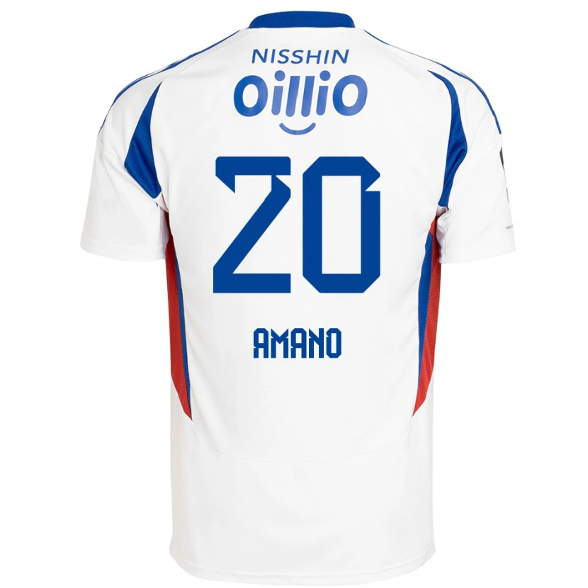 Danxen Hombre Camiseta Jun Amano #20 Azul Real Blanco 2ª Equipación 2025/26 La Camisa México