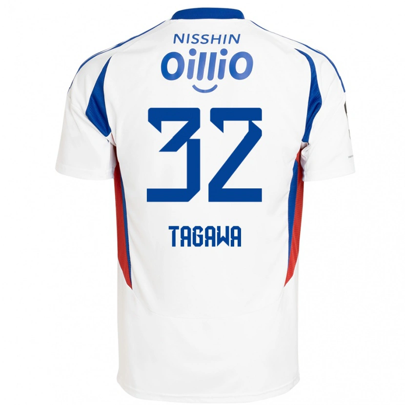 Danxen Hombre Camiseta Tomoki Tagawa #32 Azul Real Blanco 2ª Equipación 2025/26 La Camisa México