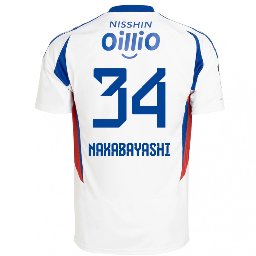 Danxen Hombre Camiseta Hirotsugu Nakabayashi #34 Azul Real Blanco 2ª Equipación 2025/26 La Camisa México