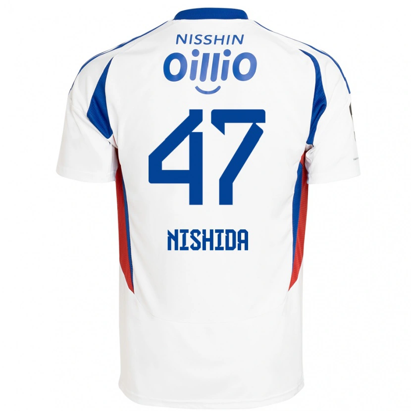 Danxen Hombre Camiseta Yusuke Nishida #47 Azul Real Blanco 2ª Equipación 2025/26 La Camisa México