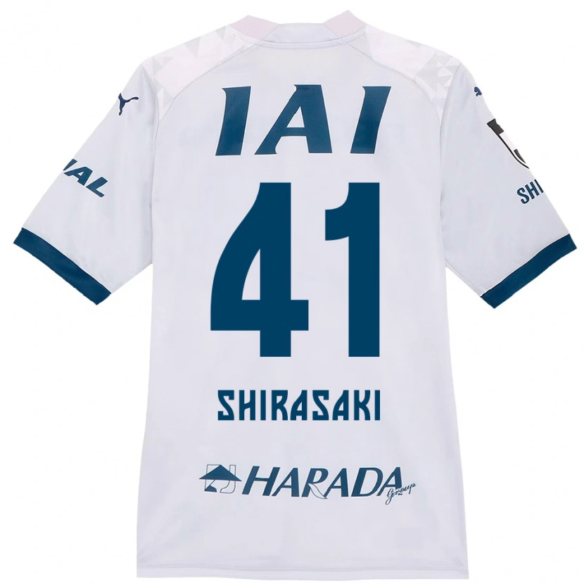 Danxen Hombre Camiseta Ryohei Shirasaki #41 Blanco Azul Real 2ª Equipación 2025/26 La Camisa México