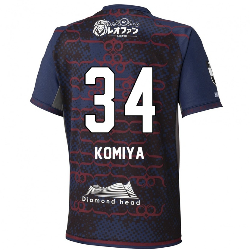 Danxen Hombre Camiseta Masaki Komiya #34 Rojo Negro 2ª Equipación 2025/26 La Camisa México