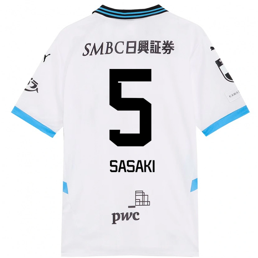 Danxen Hombre Camiseta Asahi Sasaki #5 Blanco Azul Celeste 2ª Equipación 2025/26 La Camisa México