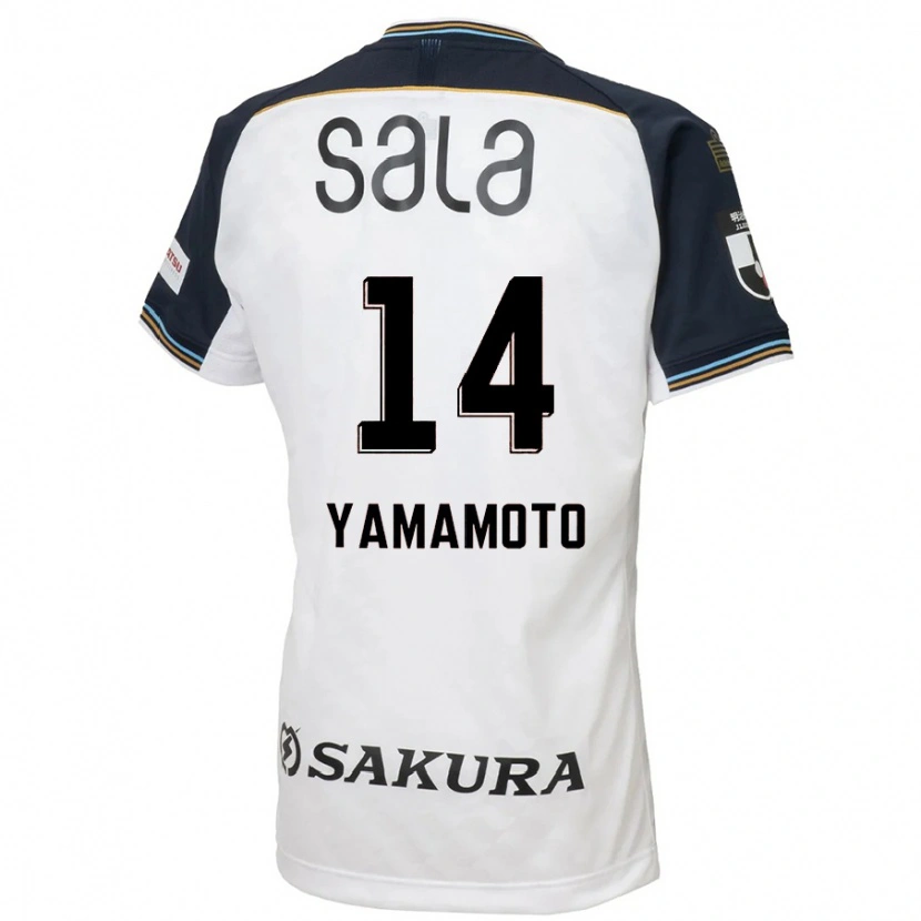 Danxen Hombre Camiseta Shota Yamamoto #14 Blanco Negro 2ª Equipación 2025/26 La Camisa México