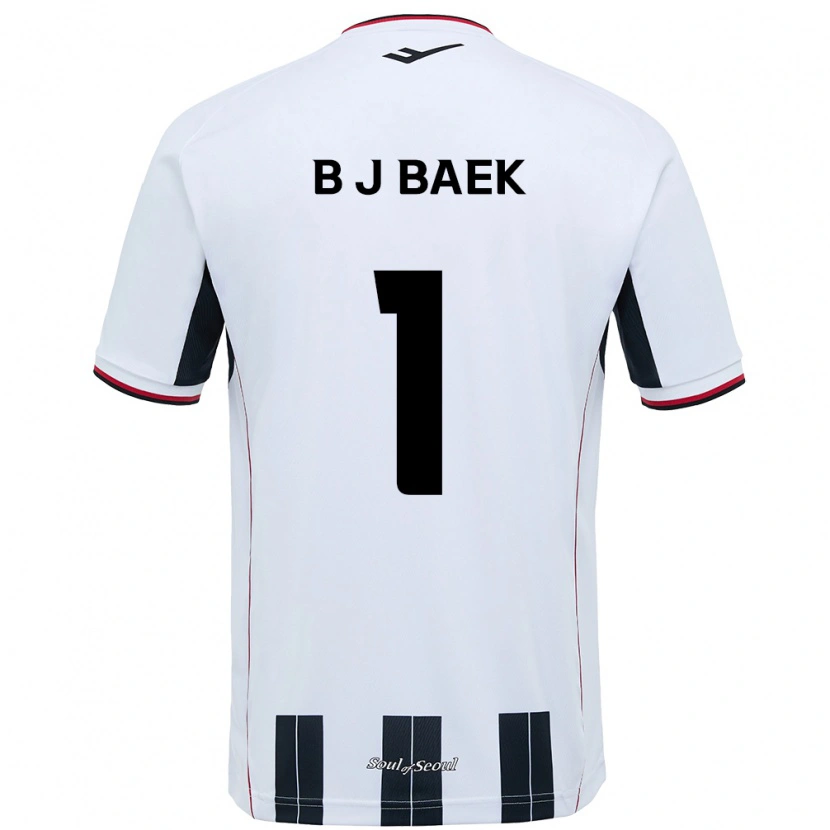 Danxen Hombre Camiseta Jong-Beom Baek #1 Blanco Negro 2ª Equipación 2025/26 La Camisa México
