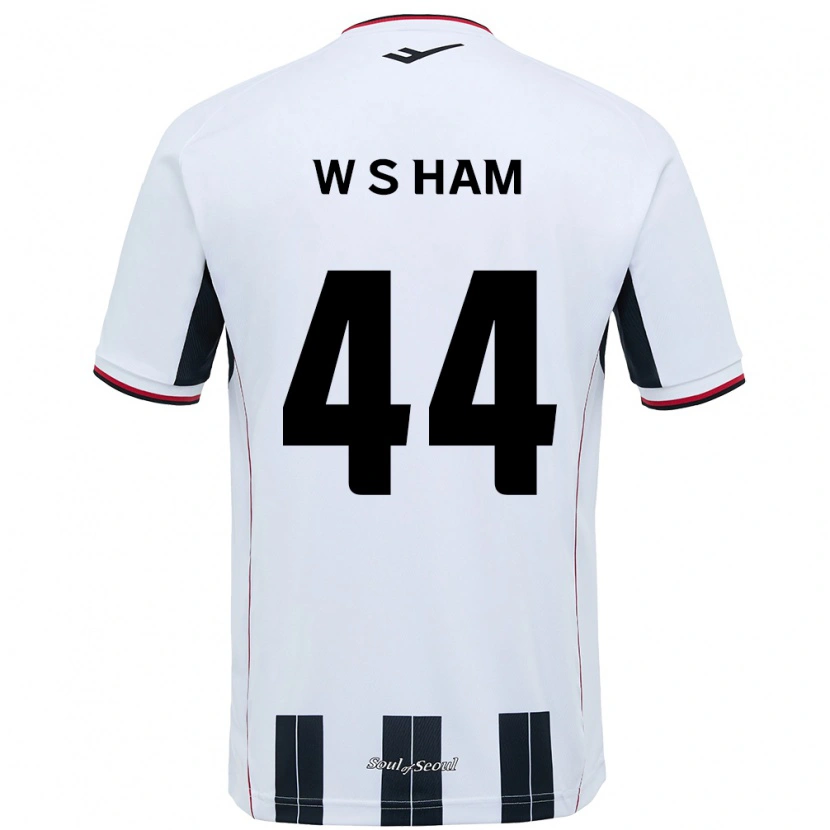 Danxen Hombre Camiseta Sun-Woo Ham #44 Blanco Negro 2ª Equipación 2025/26 La Camisa México
