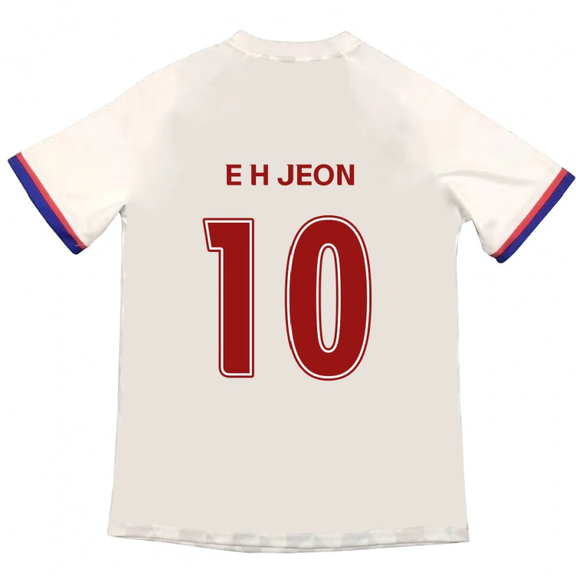Danxen Hombre Camiseta Jeon Eun-Ha #10 Blanquecino Rojo 2ª Equipación 2025/26 La Camisa México