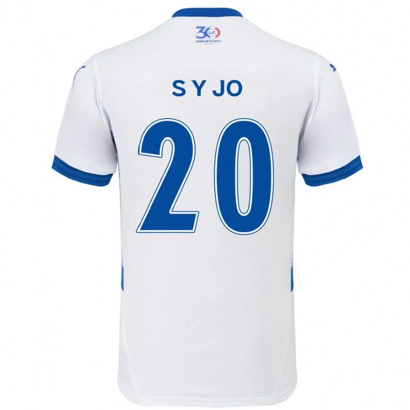 Danxen Hombre Camiseta Yun-Seong Jo #20 Blanco Azul Real 2ª Equipación 2025/26 La Camisa México