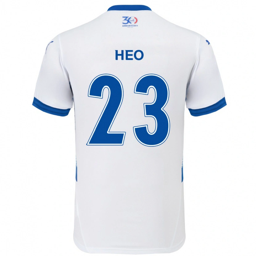 Danxen Hombre Camiseta Hwan Heo #23 Azul Real Blanco 2ª Equipación 2025/26 La Camisa México