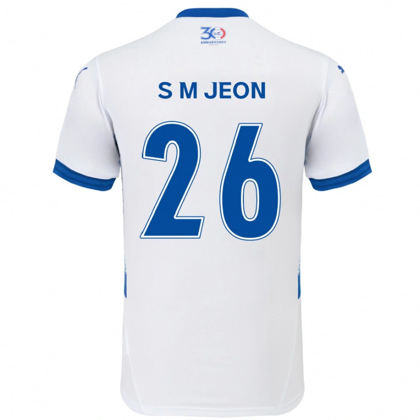 Danxen Hombre Camiseta Min-Seung Jeon #26 Azul Real Blanco 2ª Equipación 2025/26 La Camisa México