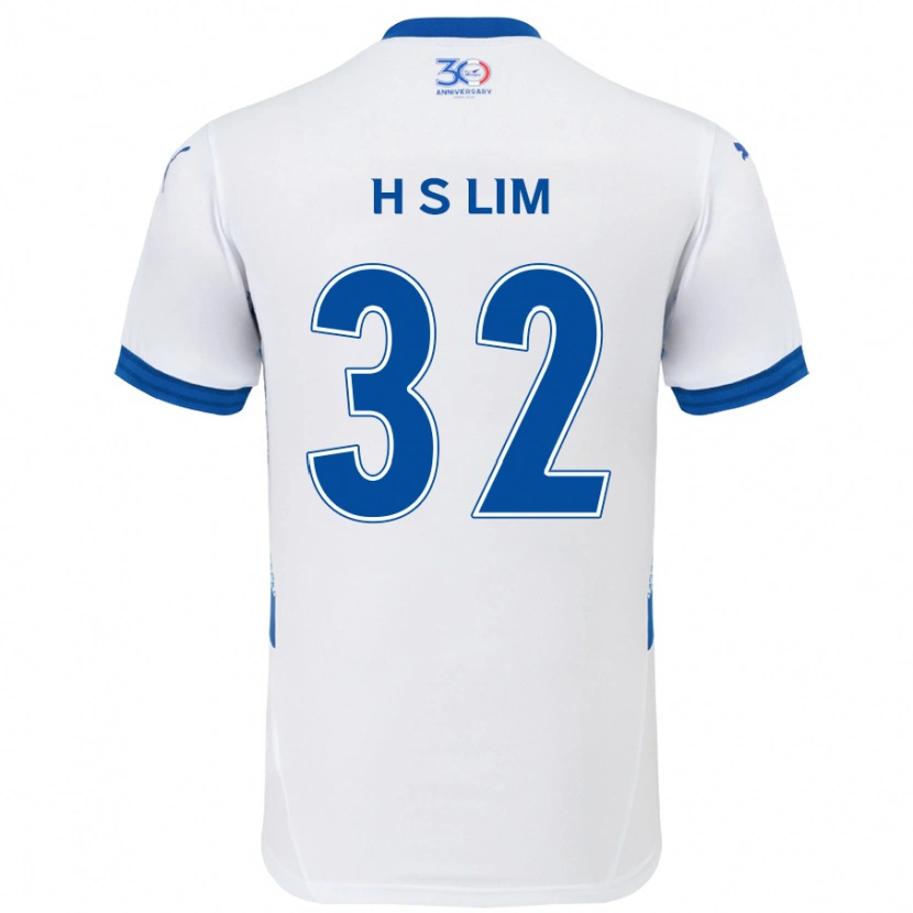 Danxen Hombre Camiseta Seong-Hyeon Lim #32 Azul Real Blanco 2ª Equipación 2025/26 La Camisa México