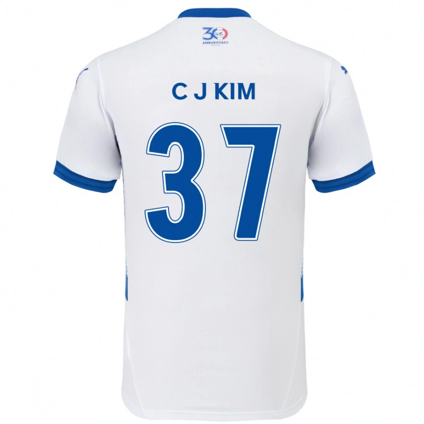 Danxen Hombre Camiseta Joo-Chan Kim #37 Azul Real Blanco 2ª Equipación 2025/26 La Camisa México