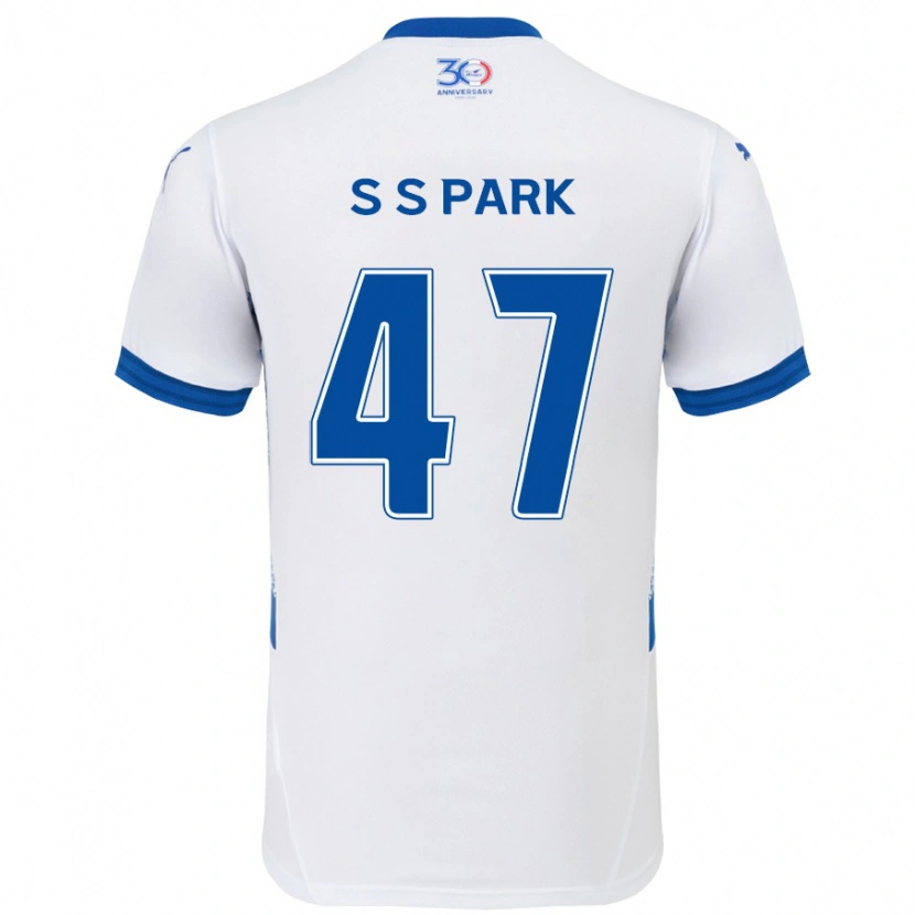 Danxen Hombre Camiseta Seung-Soo Park #47 Azul Real Blanco 2ª Equipación 2025/26 La Camisa México