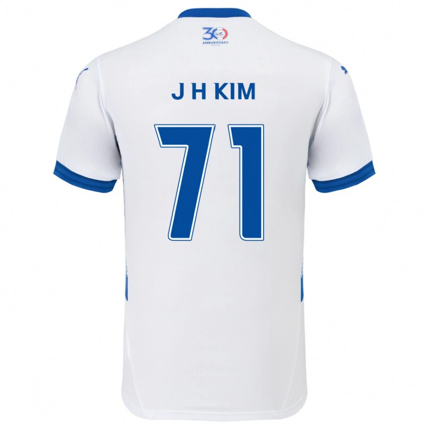 Danxen Hombre Camiseta Ji-Ho Kim #71 Azul Real Blanco 2ª Equipación 2025/26 La Camisa México