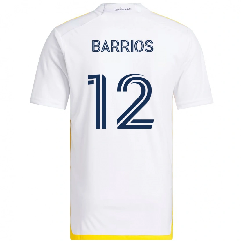 Danxen Mujer Camiseta Michael Barrios #12 Blanco Amarillo 1ª Equipación 2025/26 La Camisa México