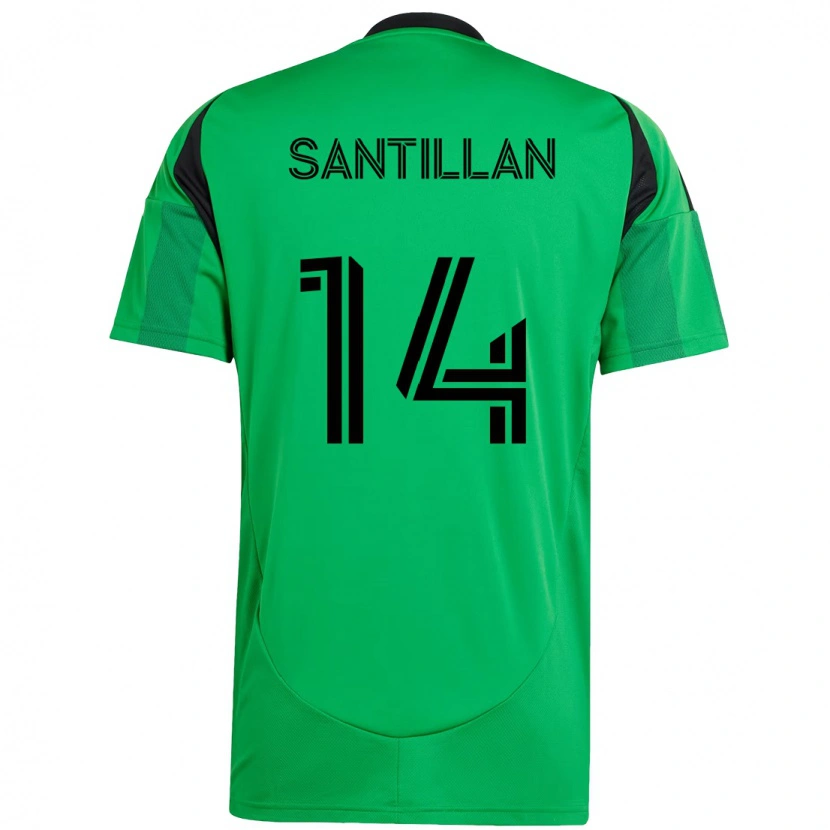 Danxen Mujer Camiseta Jonathan Santillan #14 Blanco Verde 1ª Equipación 2025/26 La Camisa México