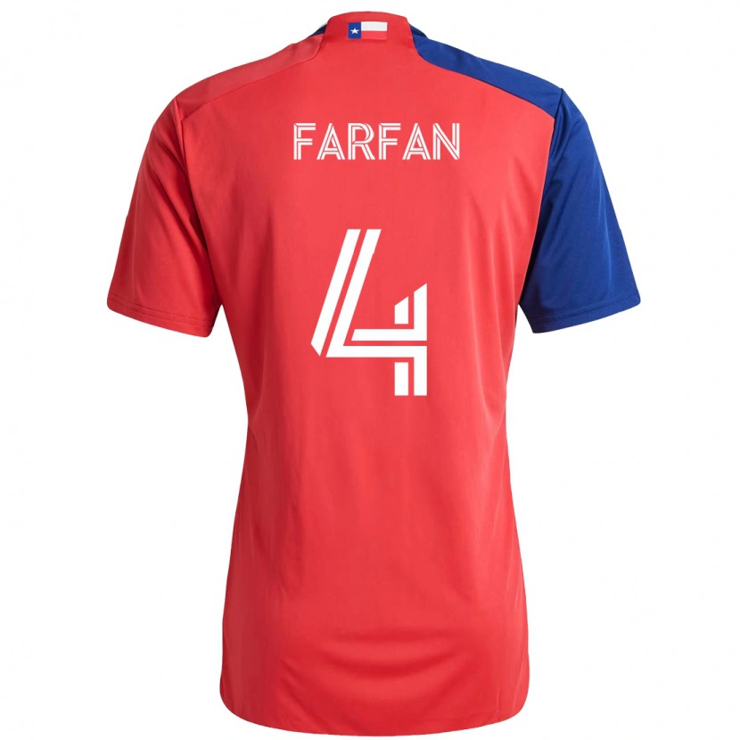 Danxen Mujer Camiseta Marco Farfán #4 Azul Claro Rojo 1ª Equipación 2025/26 La Camisa México