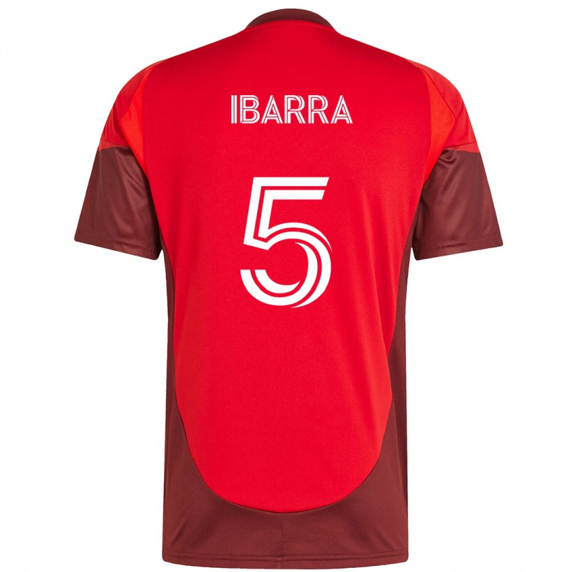 Danxen Mujer Camiseta Franco Ibarra #5 Blanco Rojo 1ª Equipación 2025/26 La Camisa México